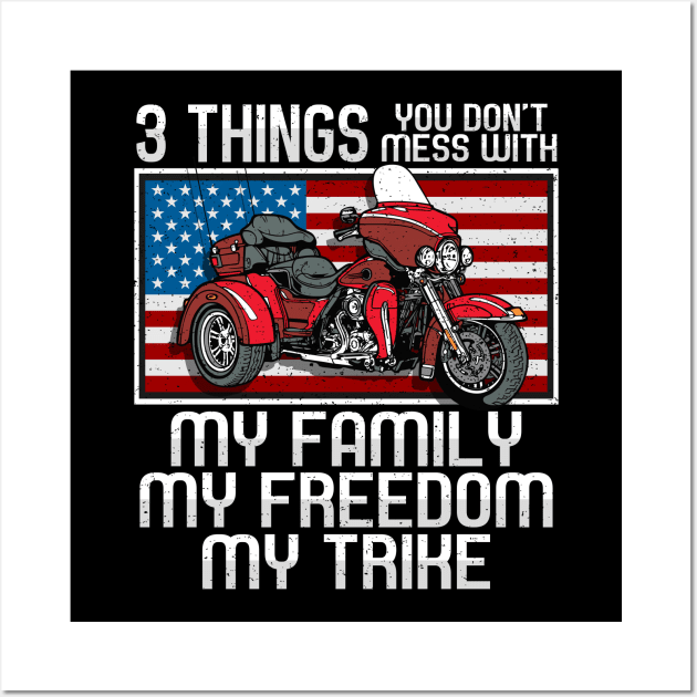 Motorcycle Trike American Biker Rules Wall Art by RadStar